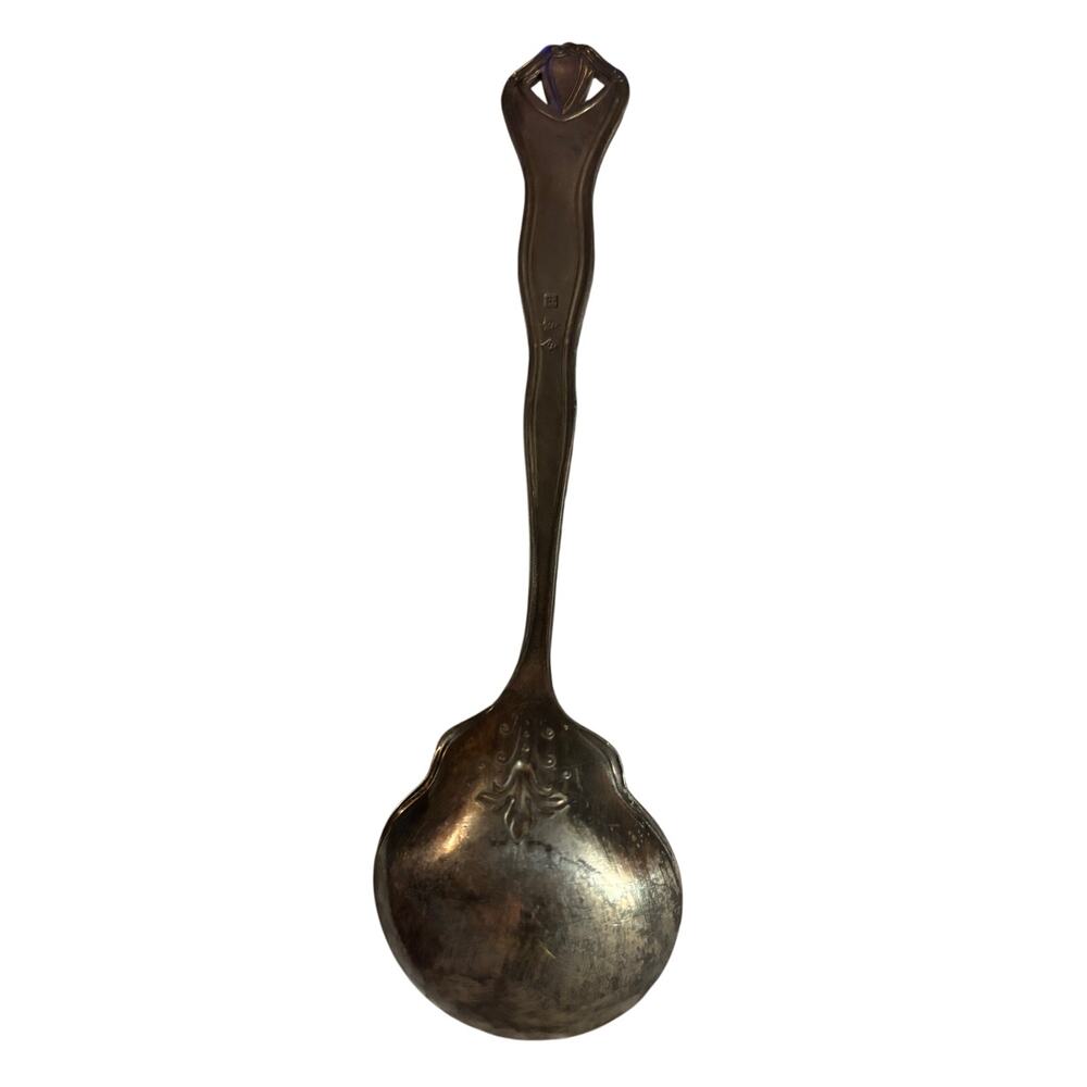 Antique SSP Silverplate 8.25" Long Large Oval Serving Spoon